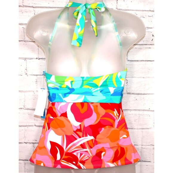 Bleu by Rod Beattie Women’s Tie-Front Halter Tankini Multi Size 6 NWT - Picture 8 of 8